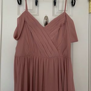 Azazie dusty rose bridesmaid dress.